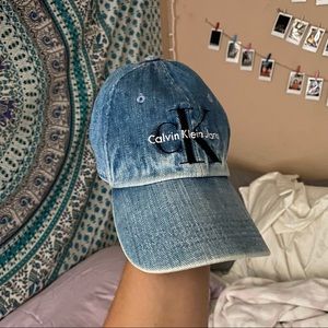 Denim Monogram Logo Cap - Dark Chambray